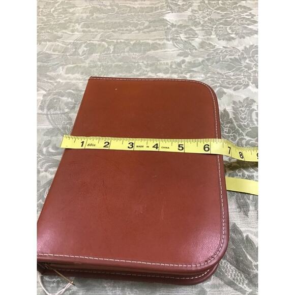 Mid Century Leather Travel Toiletry Case w/ Brush Comb Mirror Grooming Kit - Picture 8 of 9